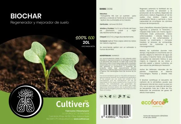 Biochar Carbón – CULTIVERS - Imagen 2