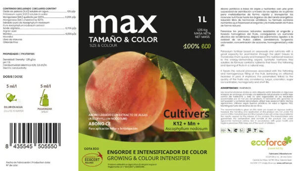 Abono Engorde e Intensificador de Color – CULTIVERS - Imagen 2