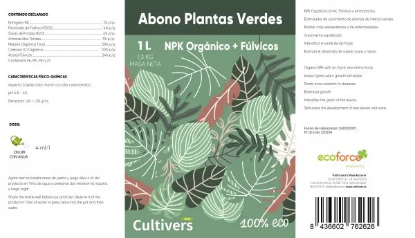 Abono Plantas Verdes – CULTIVERS - Imagen 2