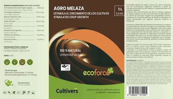 Agro Melaza de caña para plantas – CULTIVERS - Imagen 2