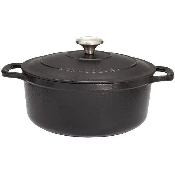 Le Chasseur cocotte redonda con tapa col. negro 28 cm