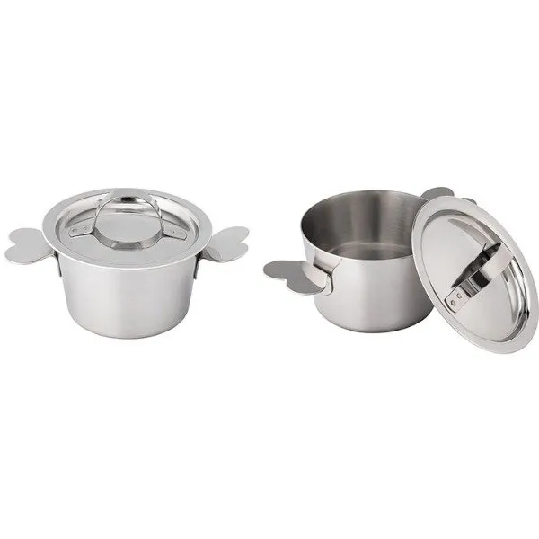 Charlotte acero inoxidable con orejas y tapa 7 cm
