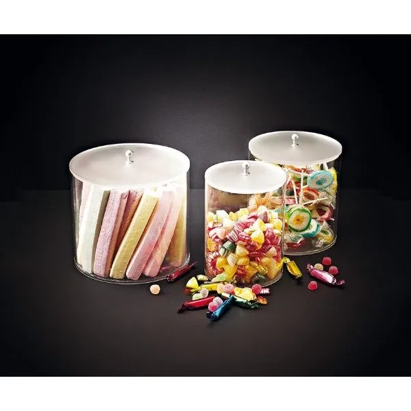 Caja redonda PMMA con tapa 15,8 x 15 cm