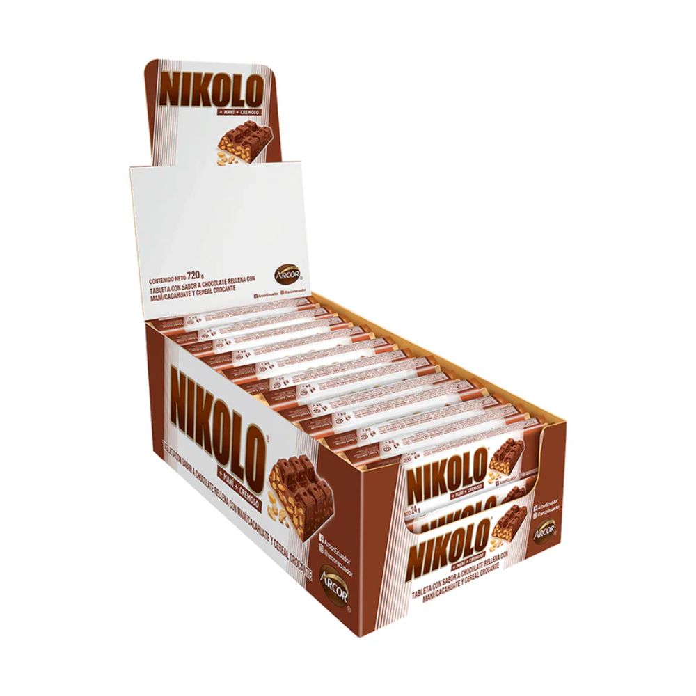 NIKOLO CHOCOLATE CEREAL MANI 30UN X 750G