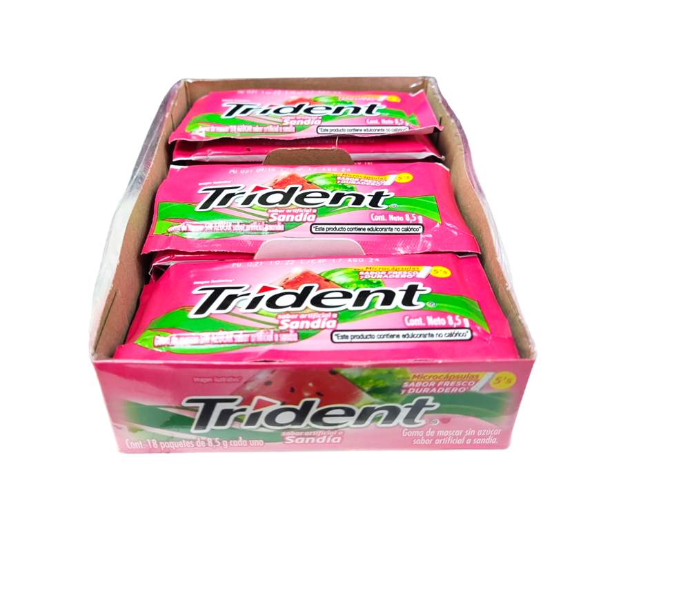 CHICLE TRIDENT SABOR SANDÍA (5 Unidades x Sobre)