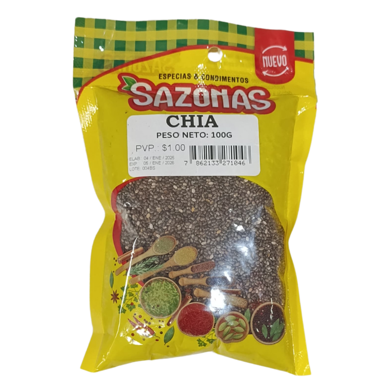 CHIA FUNDA 100G SAZONAS