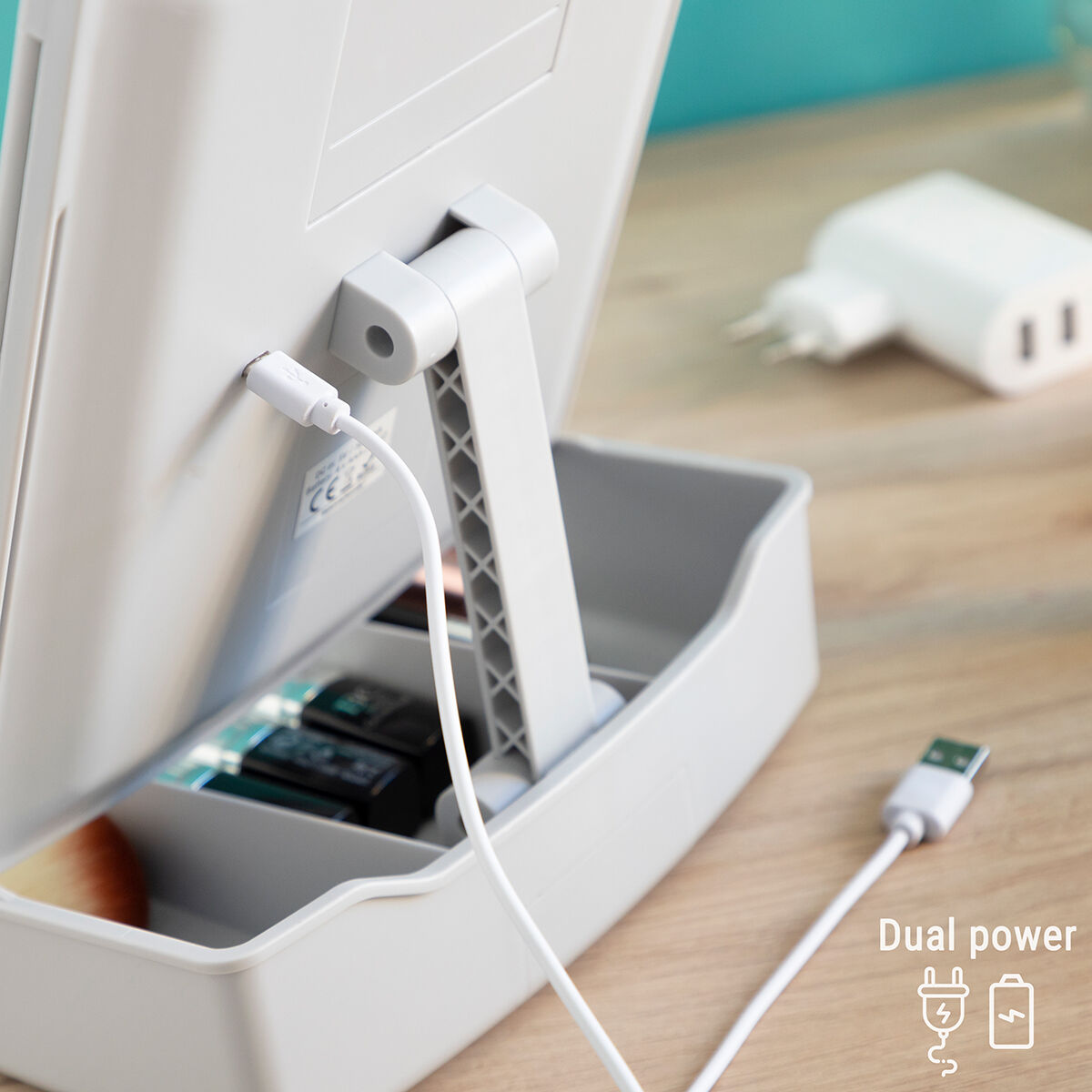 Espejo LED Plegable con Organizador de Maquillaje 3 en 1 Panomir InnovaGoods - Imagen 8