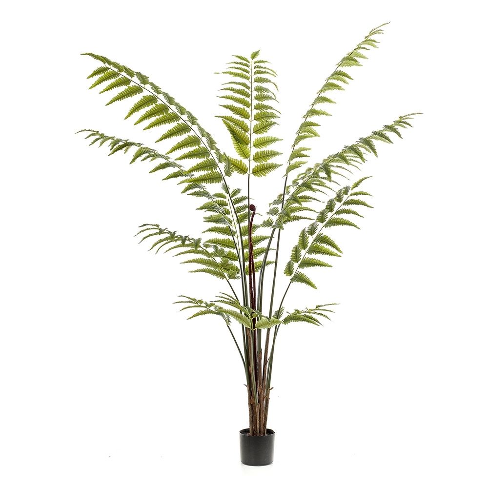 Árbol FERN GREEN de 180 cm con ramas orientables y hoja luminosa de color verde intenso.