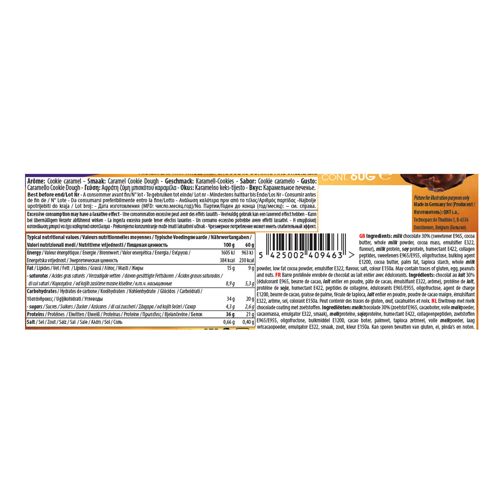 Barra de Proteinas Joy 36% Sabor Caramelo Bajo en Azucar 60g Marca QNT - Imagen 2