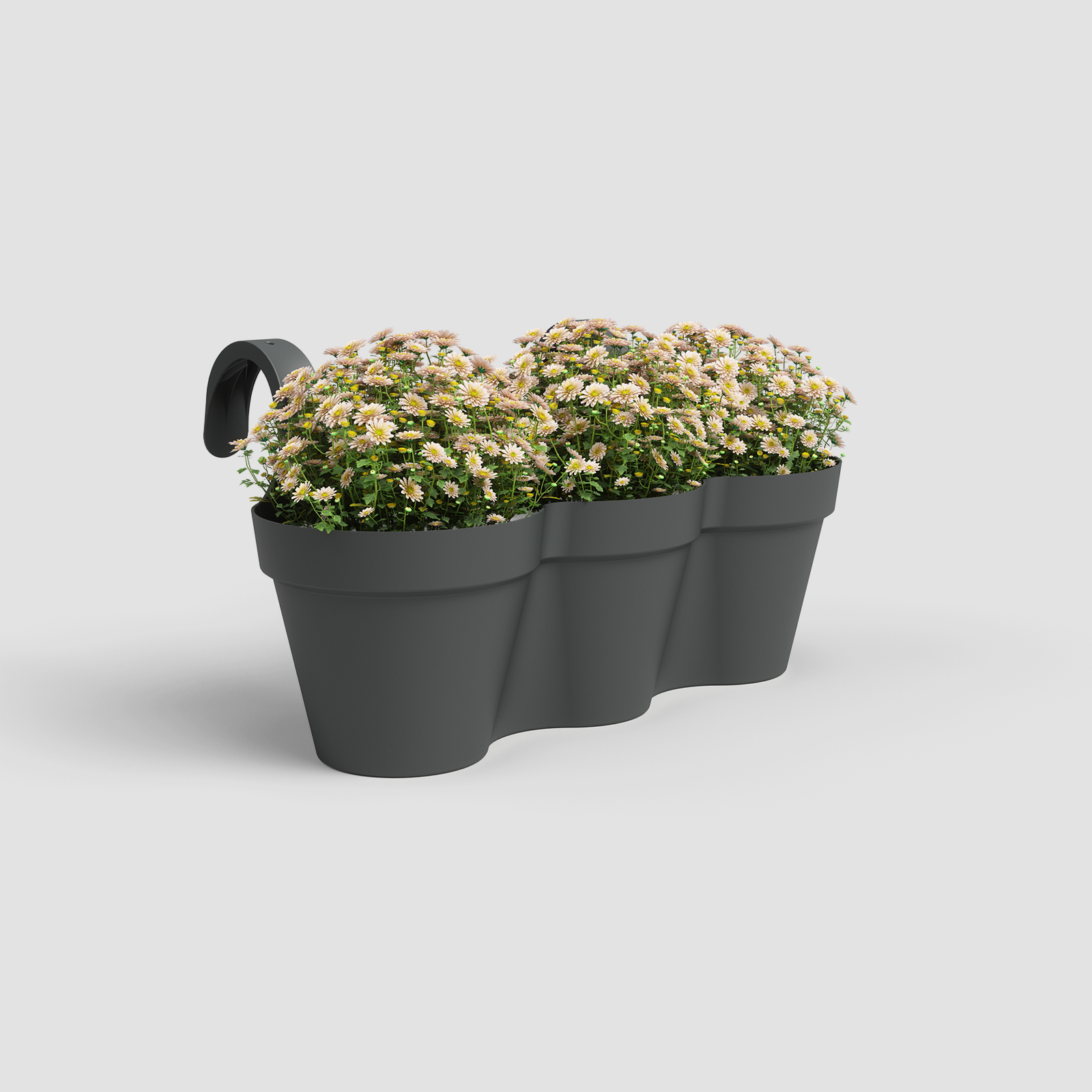 Maceta de Balcón Triple Antracita Capri - Imagen 4