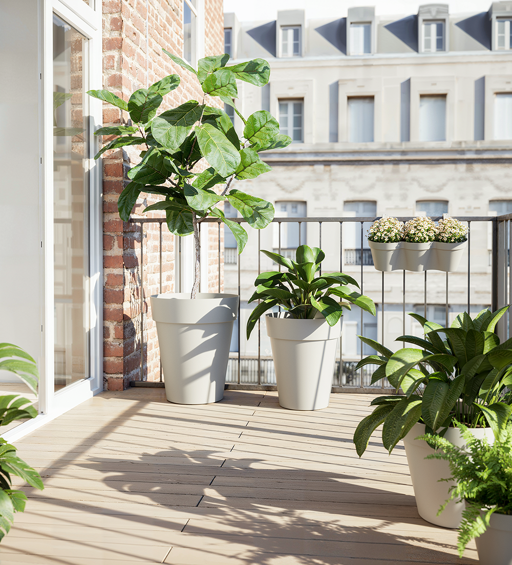 Maceta de Balcón Triple Antracita Capri - Imagen 2