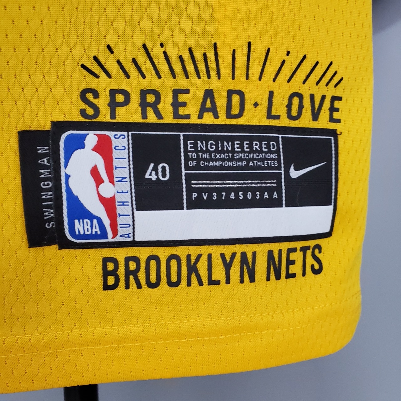 Camiseta Brooklyn Nets Irving #11 Commemorative Edition Yellow - Imagen 4