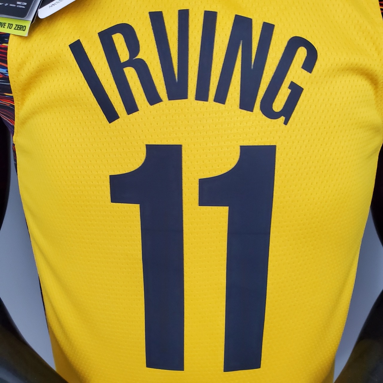 Camiseta Brooklyn Nets Irving #11 Commemorative Edition Yellow - Imagen 7