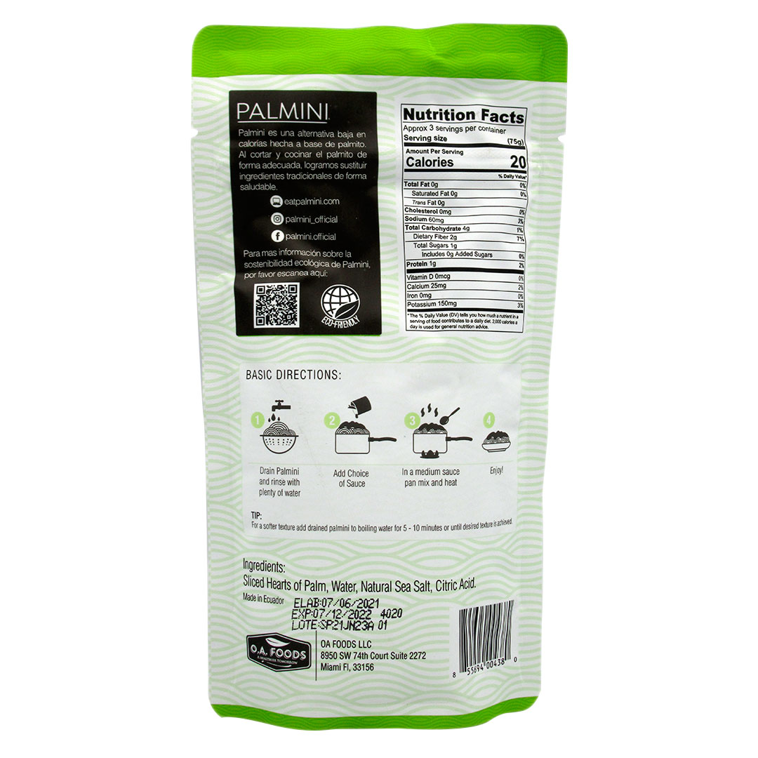 Linguini de Palmito Keto Vegano Sin Gluten 338 grs marca Palmini - Imagen 2