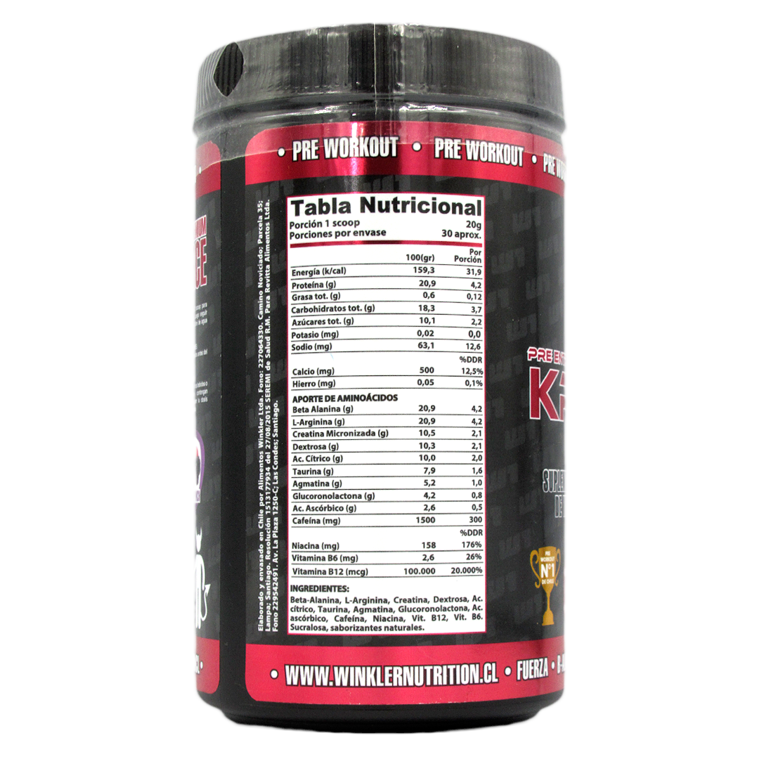 Kreator Pre entrenamiento Sabor Berries 600 Grs Marca Winkler Nutrition - Imagen 2