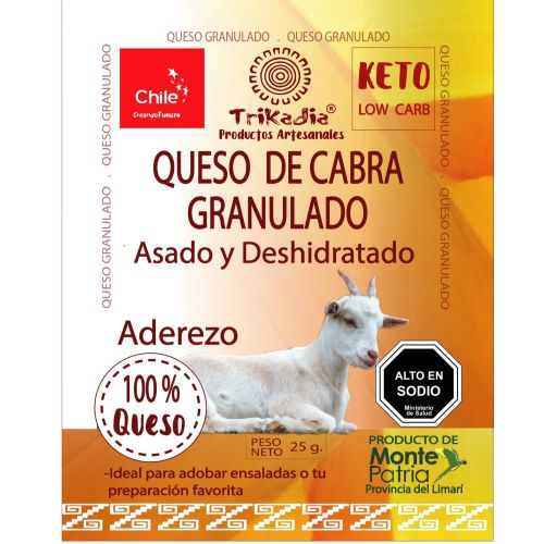 Queso de Cabra Granulado Merkén Keto 25 grs marca Trikadia