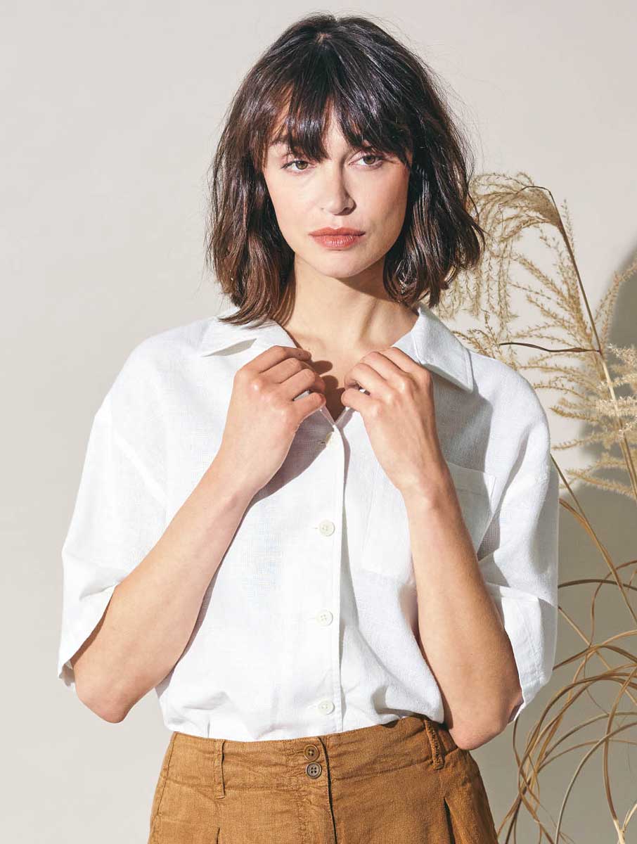 Camisa casual mujer de manga corta ecológica