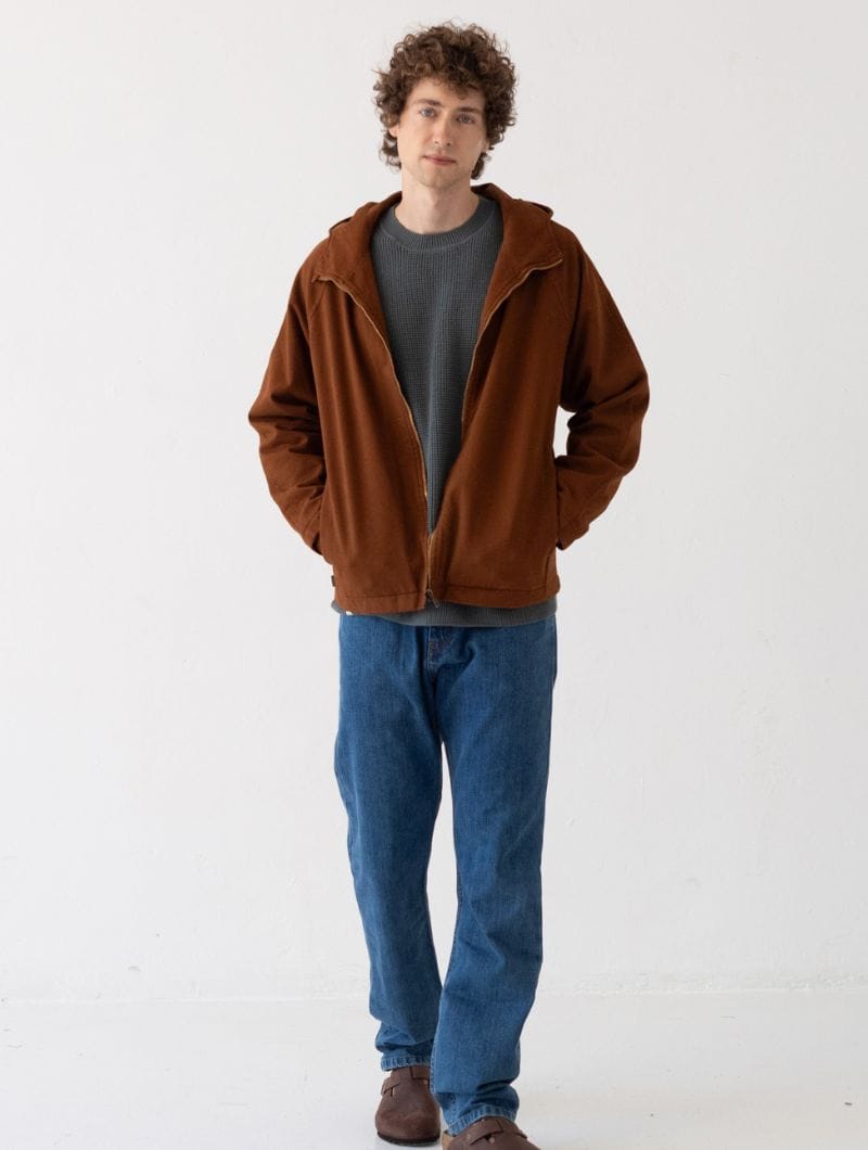 Chaqueta hombre con capucha teja de algodón orgánico - Imagen 5