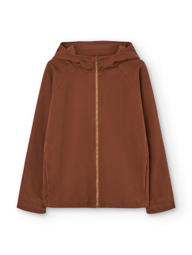 Chaqueta hombre con capucha teja de algodón orgánico - Imagen 6