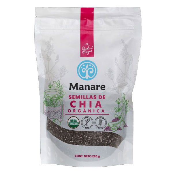 Semilla de Chia Organica 200 grs Marca Manare