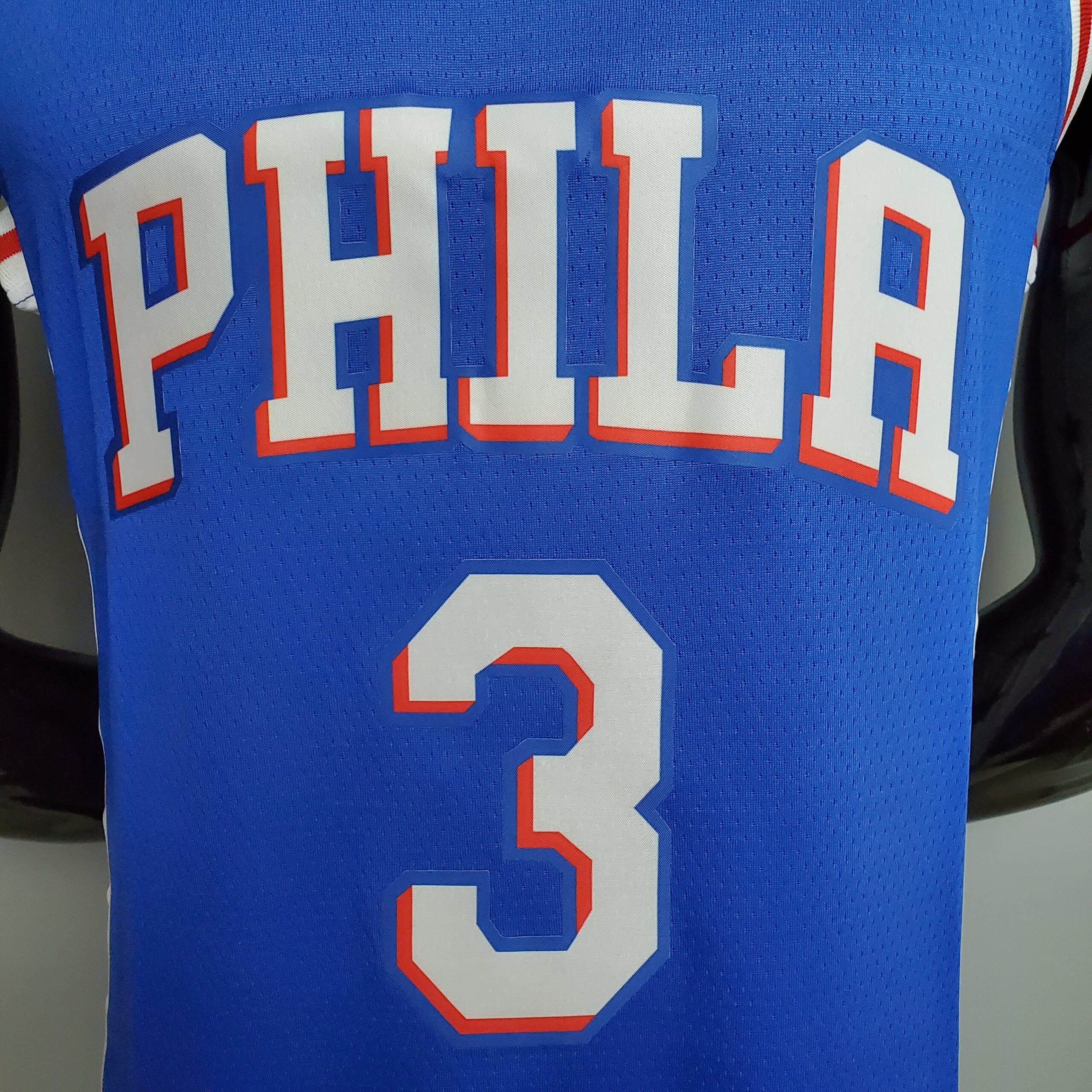 Camiseta Philadelphia 76ers Iverson #3 Blue - Imagen 3