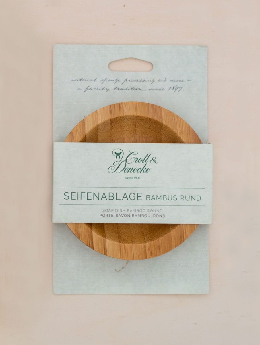 Jabonera baño de bambú redonda - Imagen 2