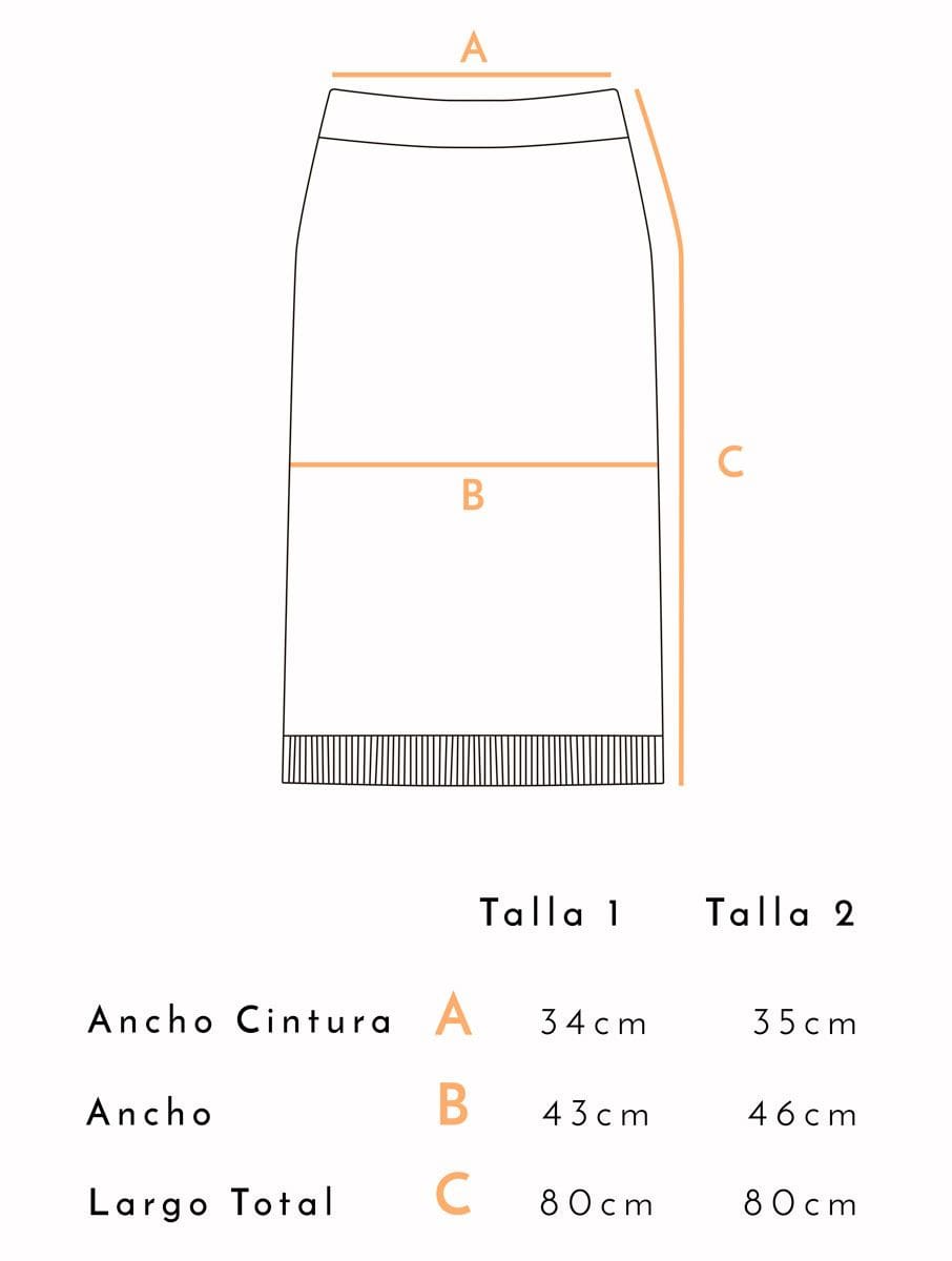 Falda de lana de color negro con flores - Imagen 5