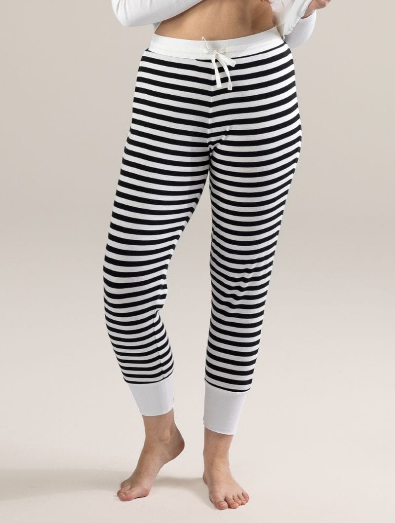 Pijama a rayas algodón orgánico blanco y negro - Imagen 3