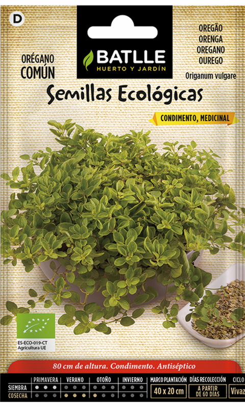 Semillas Ecológicas Oregano Comun