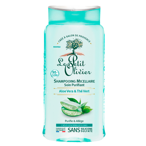 Shampoo de Cuidado Cabello Normal a Mixto de Aloe Vera y Té Verde 250 ml Marca Le Petit Olivier